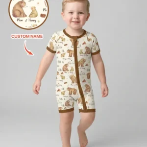 Love You Beary Much Mommy & Me Matching Bamboo Shorty Zippy