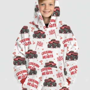 Crushin Hearts Wearable Bamboo Blanket Hoodie