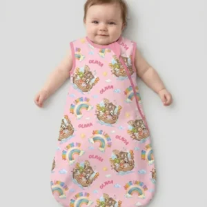 Custom Name Jesus Loves Me Noah's Ark Bamboo Sleep Bag