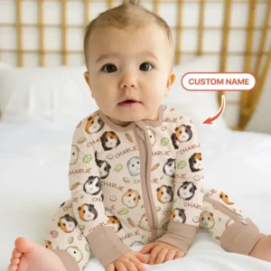 Custom Name Cute Guinea Pigs Bamboo Convertible Zippy