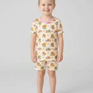 Sweet Study Capy Bamboo Two Piece Short Sleeve Shorts Pajama Set