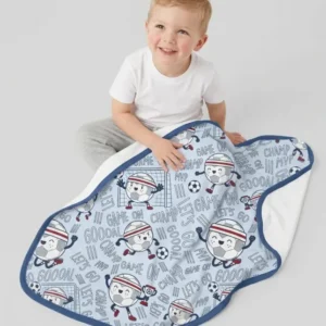 Happy Soccer Ball Family Matching Bamboo Blanket