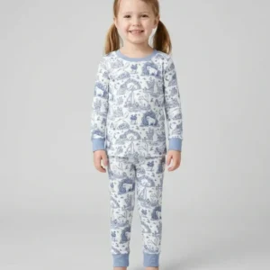 Toile Cats Bamboo Two Piece Long Sleeve Pajama Set