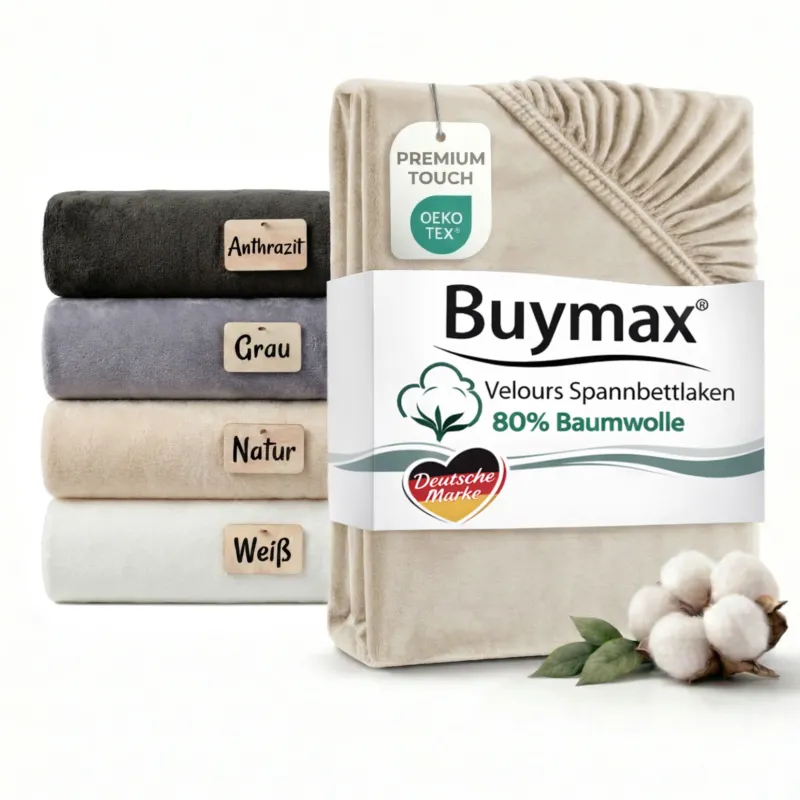 Premium Baumwoll Velours Spannbettlaken 90x200-100x200 cm