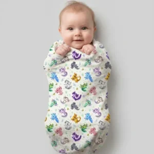 I Love You Axolotl swaddle blanket