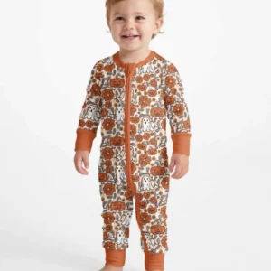 Spooky Pumpkins Ghosts Cottagecore Florals Retro Halloween Bamboo Convertible Zippy