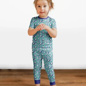 Penguin Hockey Bamboo Two Piece Short Sleeve Pajama Set
