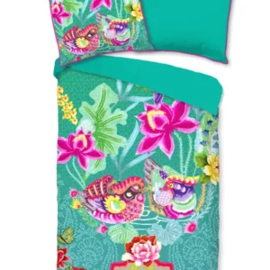 Glück Percale Duvet Cover "Harmonie" - Aqua - Rits