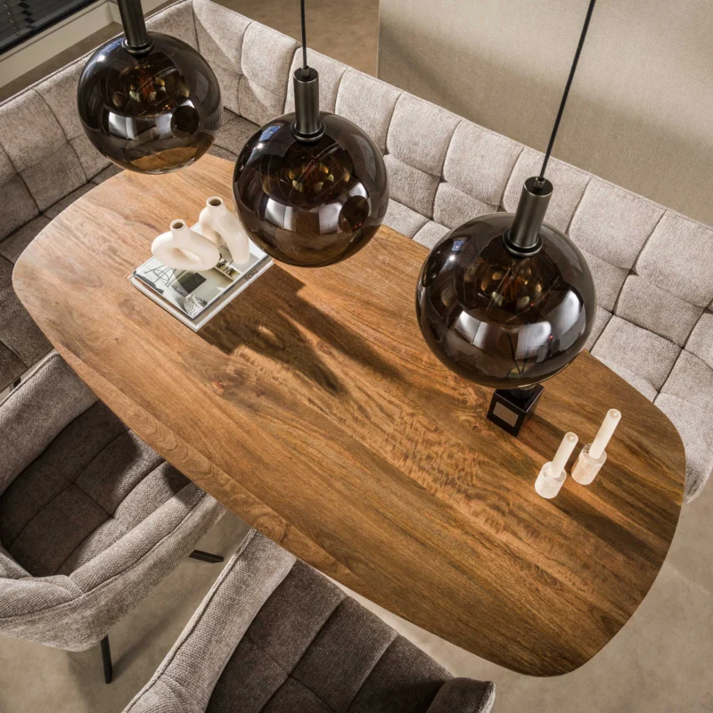 WAVE Centro Esstisch dänisch oval 180cm / Massiv Mango sand