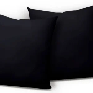 One Home 2er Set Jersey Kissenbezug Kissenhülle Dekokissen Kopfkissen Hülle Uni Baumwolle Schwarz