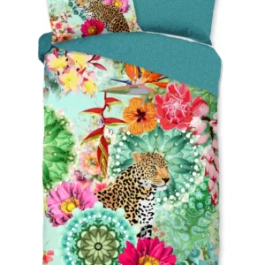 HIP Satin-Bettwäsche „Ximena“ – Blumen & Tiere in lebendigem Multicolor