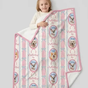 Custom Coquette Pet Photo Little Protector Bamboo Blanket