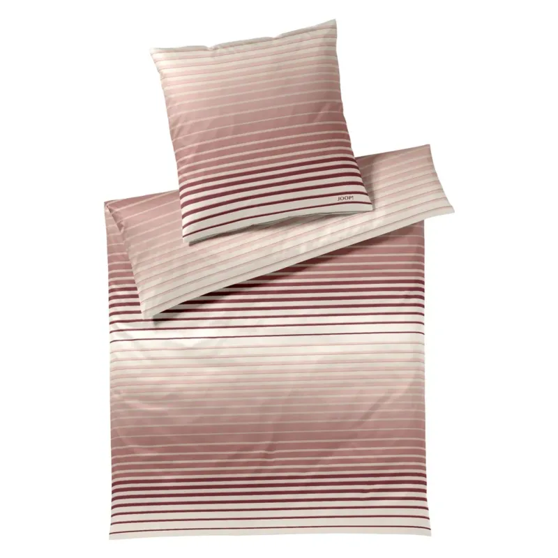 Bettwäsche Mako Satin Shutter Puder mit Streifenmuster 135 x 200 cm