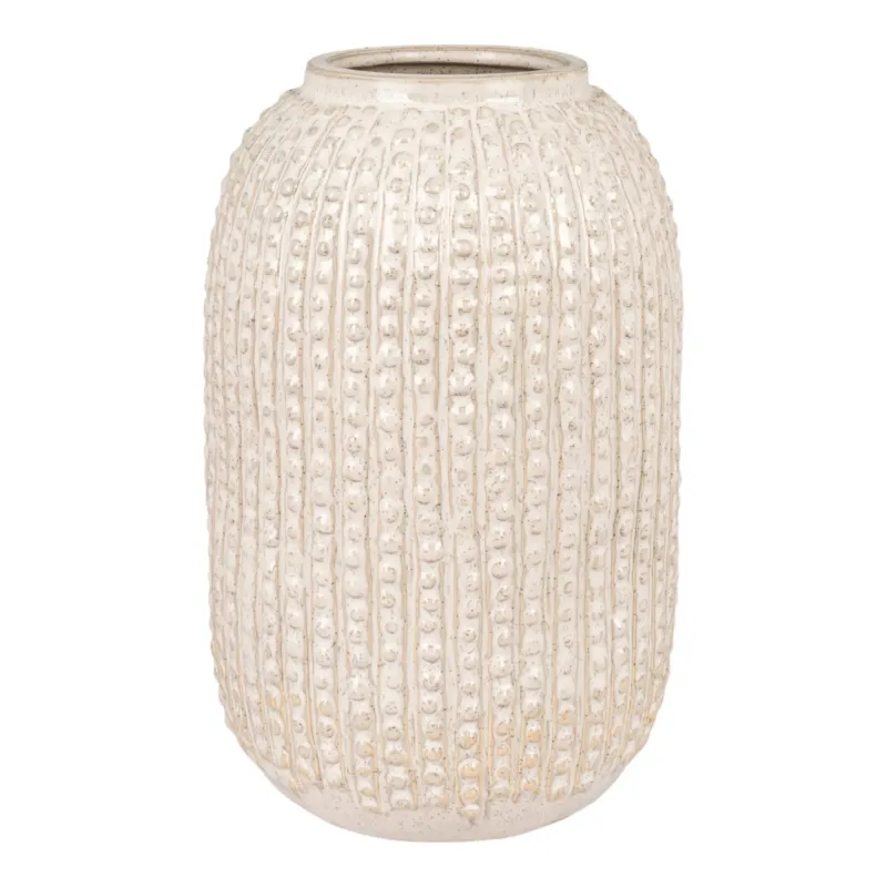 Vase „Arthea“ – Keramik in Beige mit Struktur