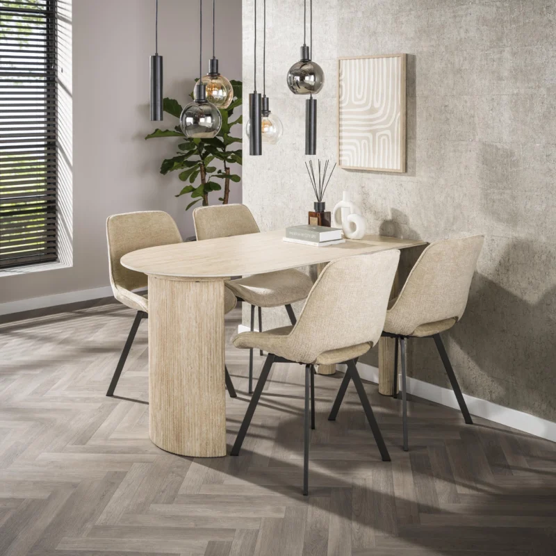 ROMANO ARCH Esstisch 1-side 140cm beige Keramik Travertinoptik