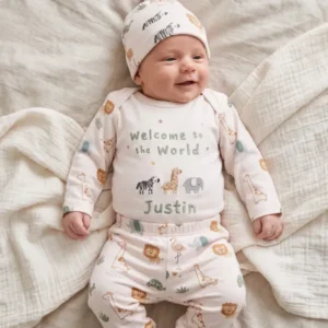 Little Safari Friends Embroidered Bamboo Bodysuit