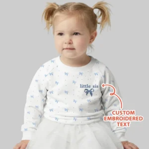 Custom Embroidered Name Mommy and Girls Matching Bamboo Crewneck Sweatshirt