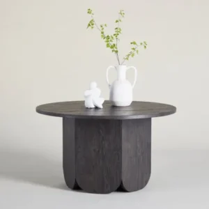 Couchtisch Keralo Big - stylischer Rundtisch in Holzoptik