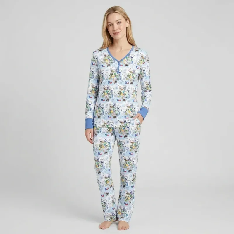 Texas Map Family Matching Bamboo Women Pajama Set