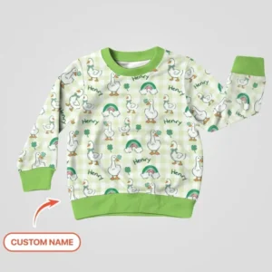 Custom Name Lucky Ducks Bamboo Crewneck Sweatshirt