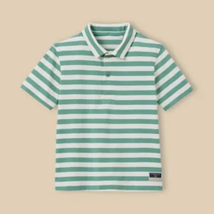 Jungen-Poloshirt, gestreift – Bio-Baumwolle
