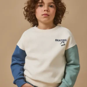 Jungen-Sweatshirt im « Colorblock »-Look