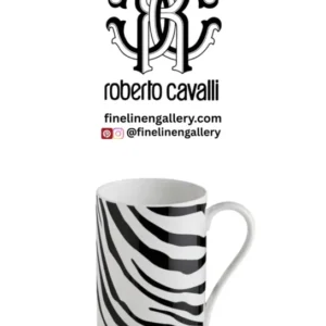 Roberto Cavalli Home Mug Cup ZEBRAGE in Luxury Box diam. 2.5", H 3.3", cap. 12.5 oz - Palais Royal Linen Gallery