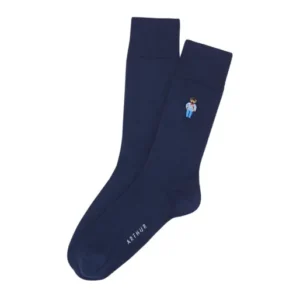 Chaussettes Homme brodées Teddy In Paris Marine 1