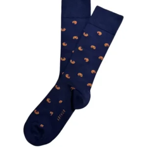 Chaussettes coton croissant marine homme 1
