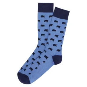 Chaussettes homme bleu petits motifs ours 1