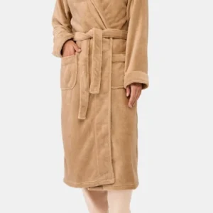 Robe de Chambre Femme polaire Beige et Marron 1