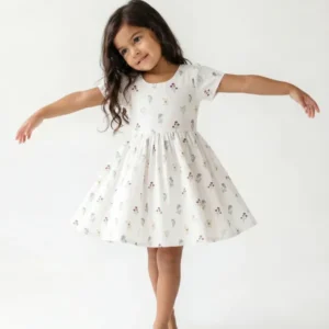 Sweet Small Floral Ditsy Bamboo Twirl Dress