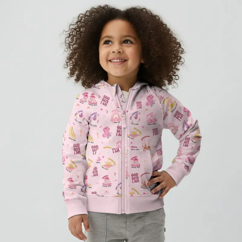 God Says I Am Girl Bamboo Zip Hoodie