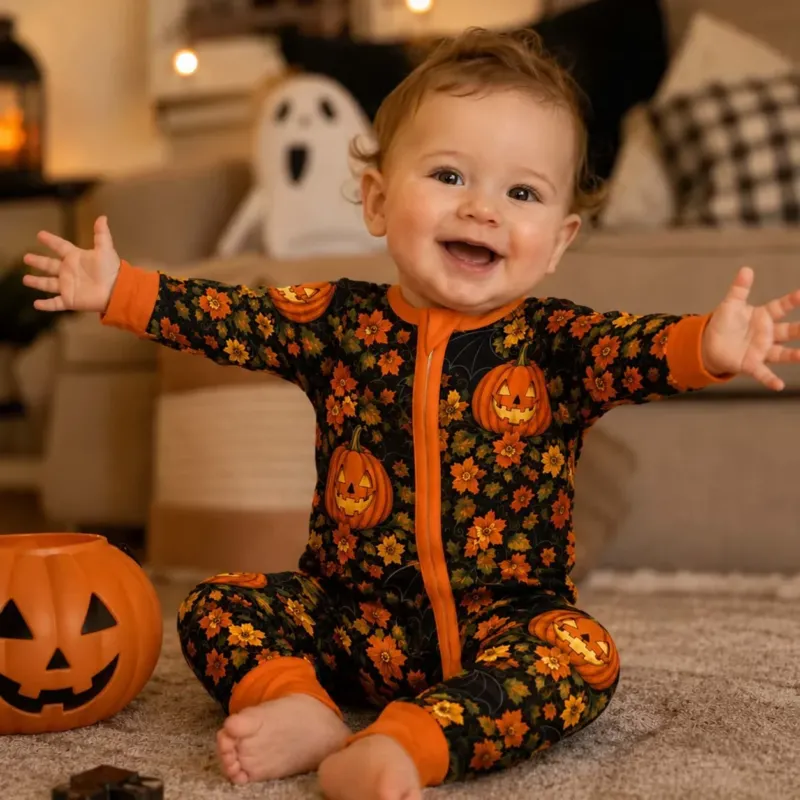 Autumn Pumpkin Bloom Bamboo Convertible Zippy