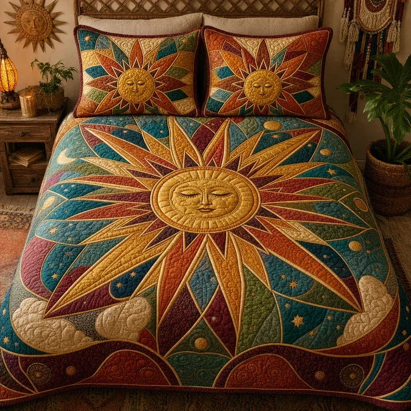 Aztec Sunshine Bamboo Quilt Bedding Set