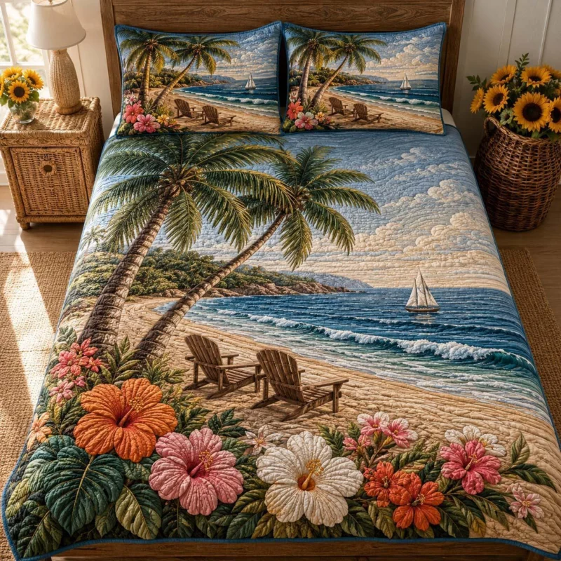 Beach Dreams Bamboo Quilt Bedding Set