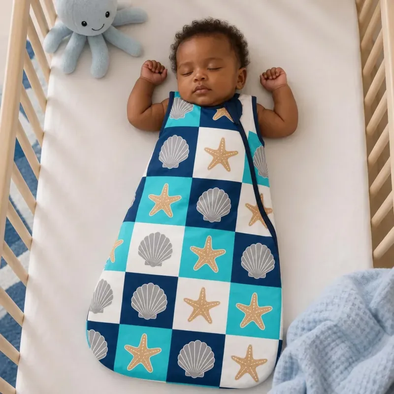Coastal Shell Patchwork Bamboo Sleep Bag