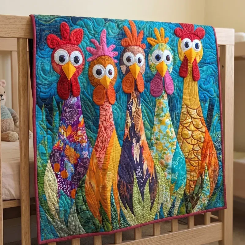 Country Hen Bamboo Quilt Blanket