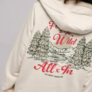 Sweat coton à capuche - Blanc cassé