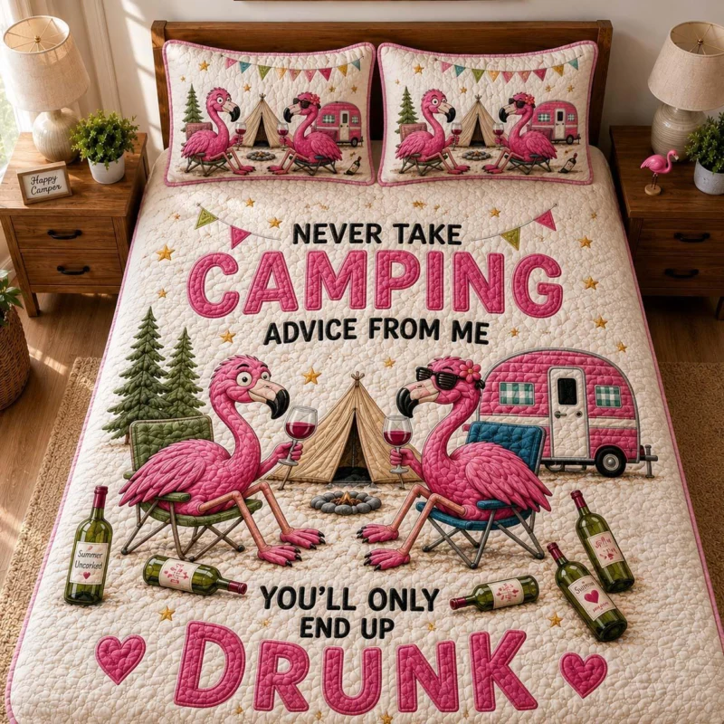 Flamingo Retreat Bamboo Quilt Bedding Set