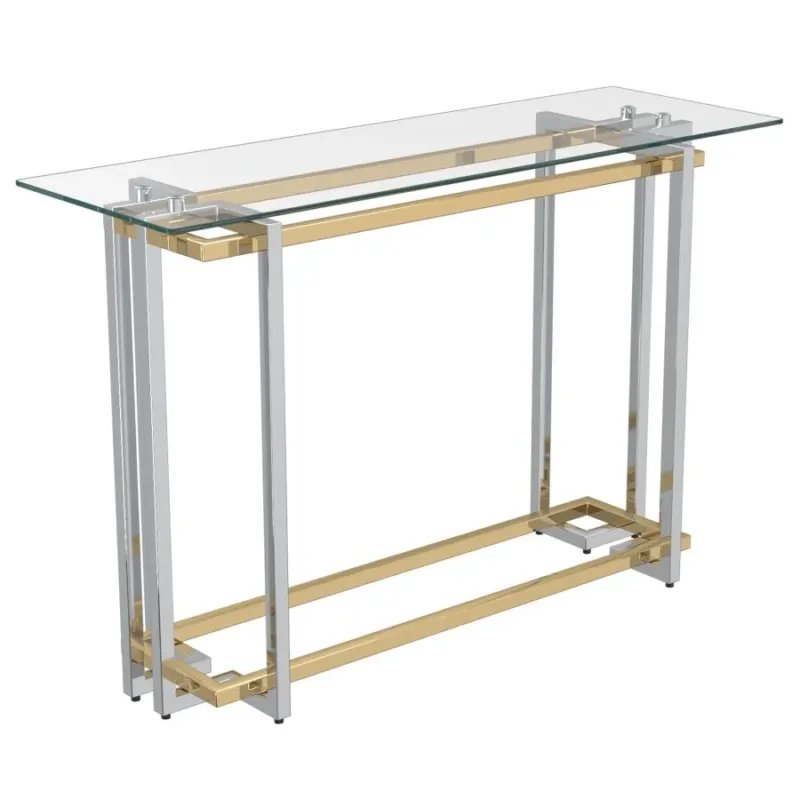 Florina Console Table in Silver and Gold