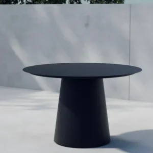 Garten Esstisch Solea - Ø 120cm aus Aluminium in Schwarz oder Beige
