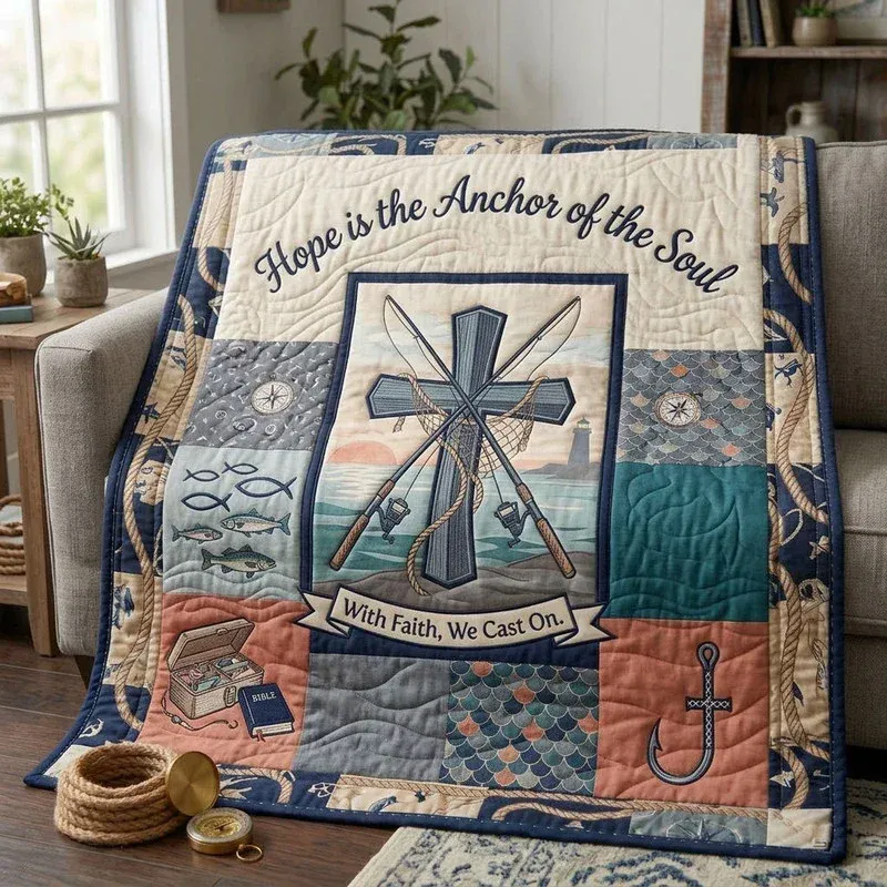 Guiding Light Compass Bamboo Quilt Blanket