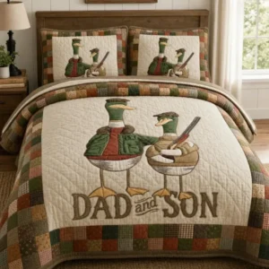 Like Father Like Duck Bamboo Quilt Bedding Set