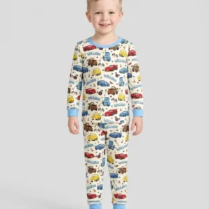 New Version Car Movie Bamboo Two Piece Long Sleeve Pajama Set