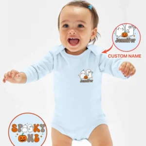 Personalized Spooky One Birthday 1st Birthday Halloween Bamboo Bodysuit