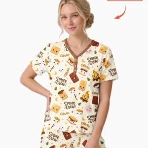Custom Name Kawaii S'more Crew Family Matching Bamboo Women Short Sleeve Short Pajama Set