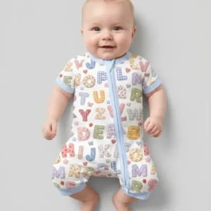 Fabric Alphabet Letters Bamboo Shorty Zippy