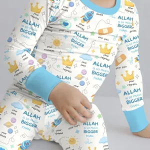 "Allah Is So Much Bigger Than..." Family Matching Bamboo Two Piece Long Sleeve Pajama Set