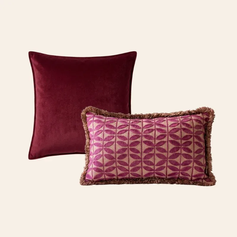 Kotabo Sierkussenset Bodée – Set van 2 kussens – Magical Mauve & Blushed berry